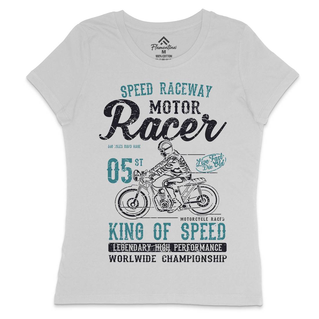 Motor Racer Womens Crew Neck T-Shirt Motorcycles A091