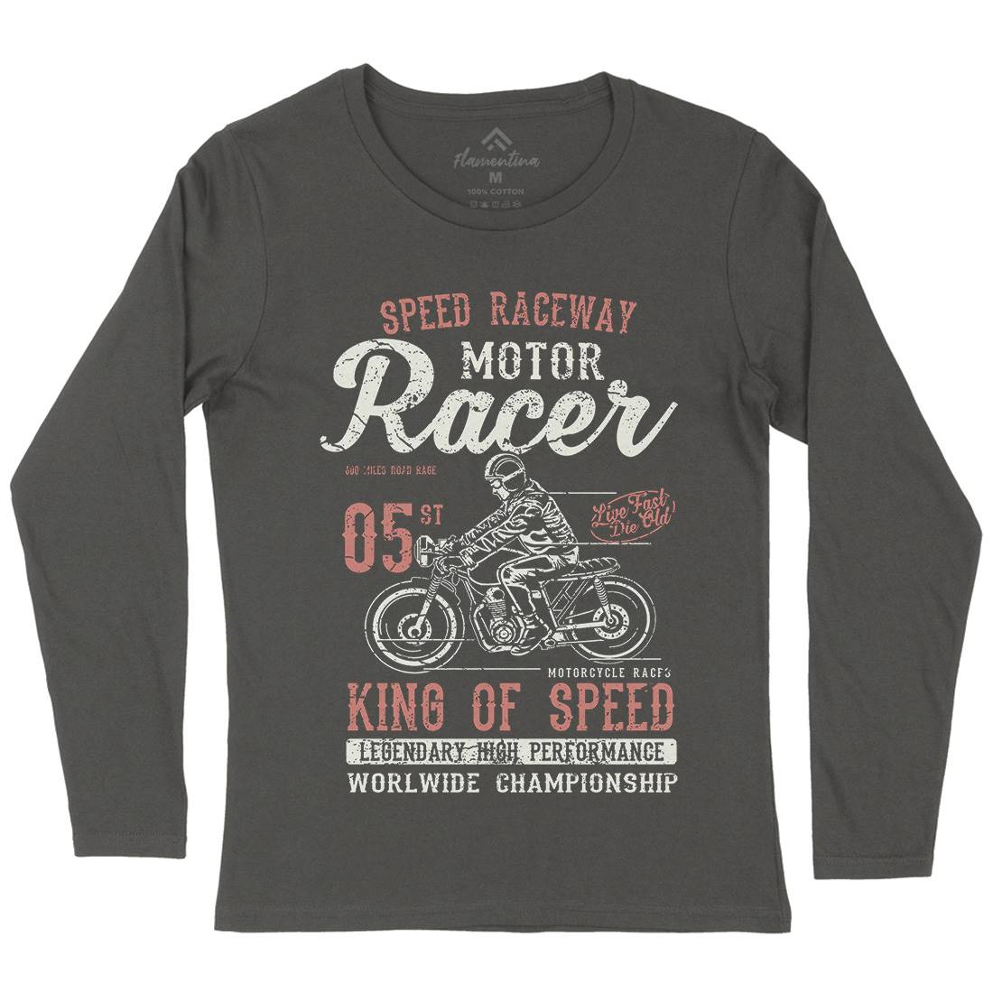 Motor Racer Womens Long Sleeve T-Shirt Motorcycles A091