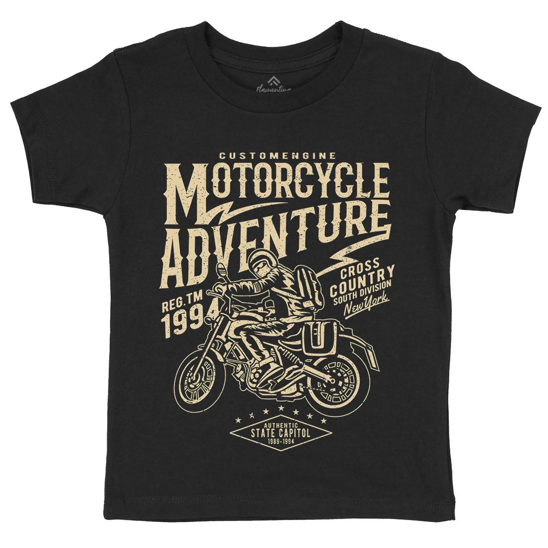 Adventure Kids Organic Crew Neck T-Shirt Motorcycles A092