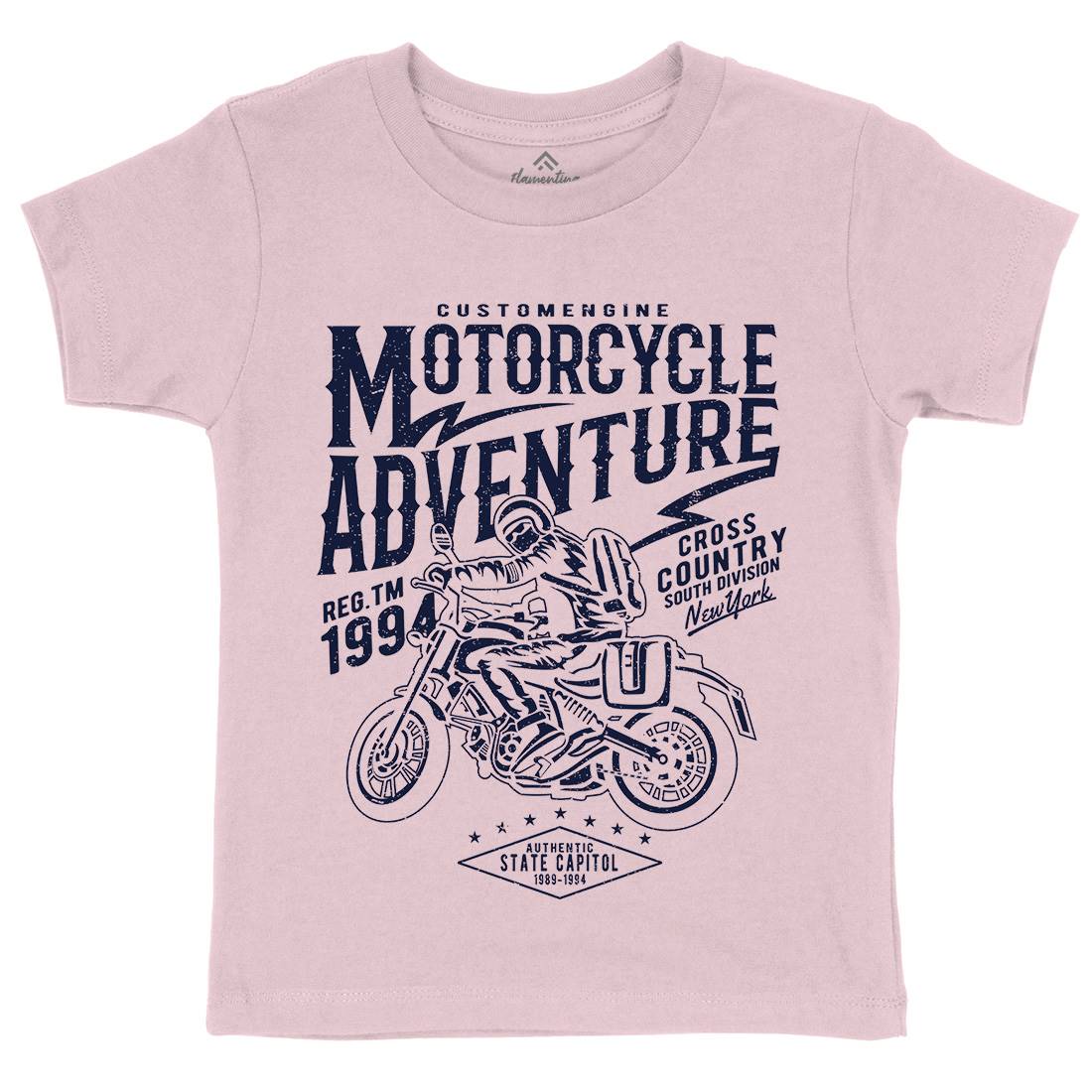 Adventure Kids Organic Crew Neck T-Shirt Motorcycles A092