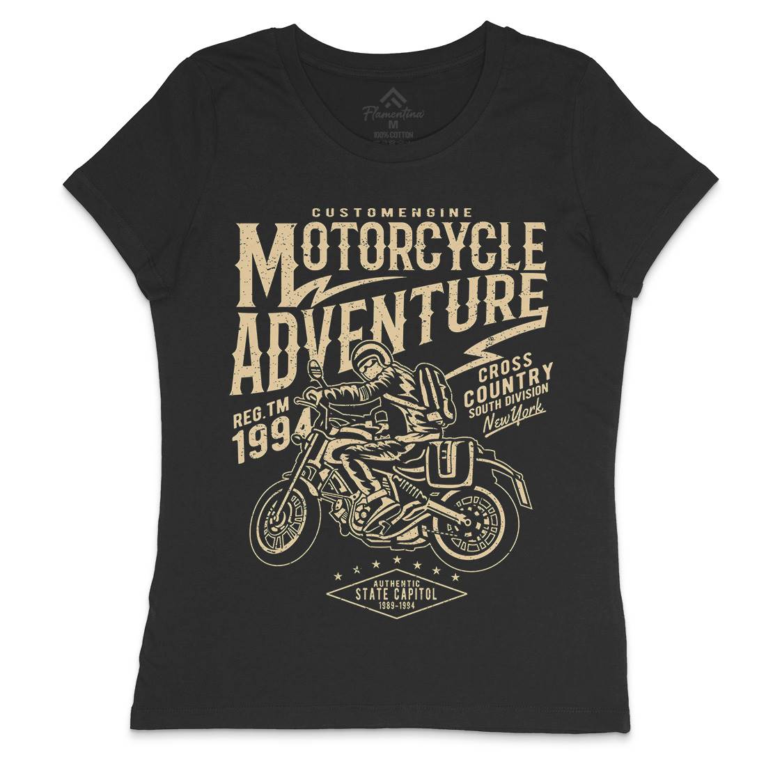 Adventure Womens Crew Neck T-Shirt Motorcycles A092