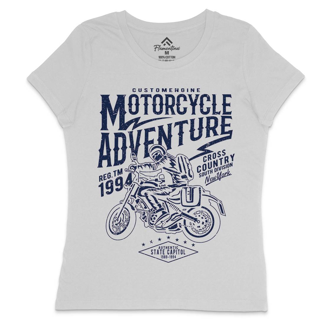 Adventure Womens Crew Neck T-Shirt Motorcycles A092
