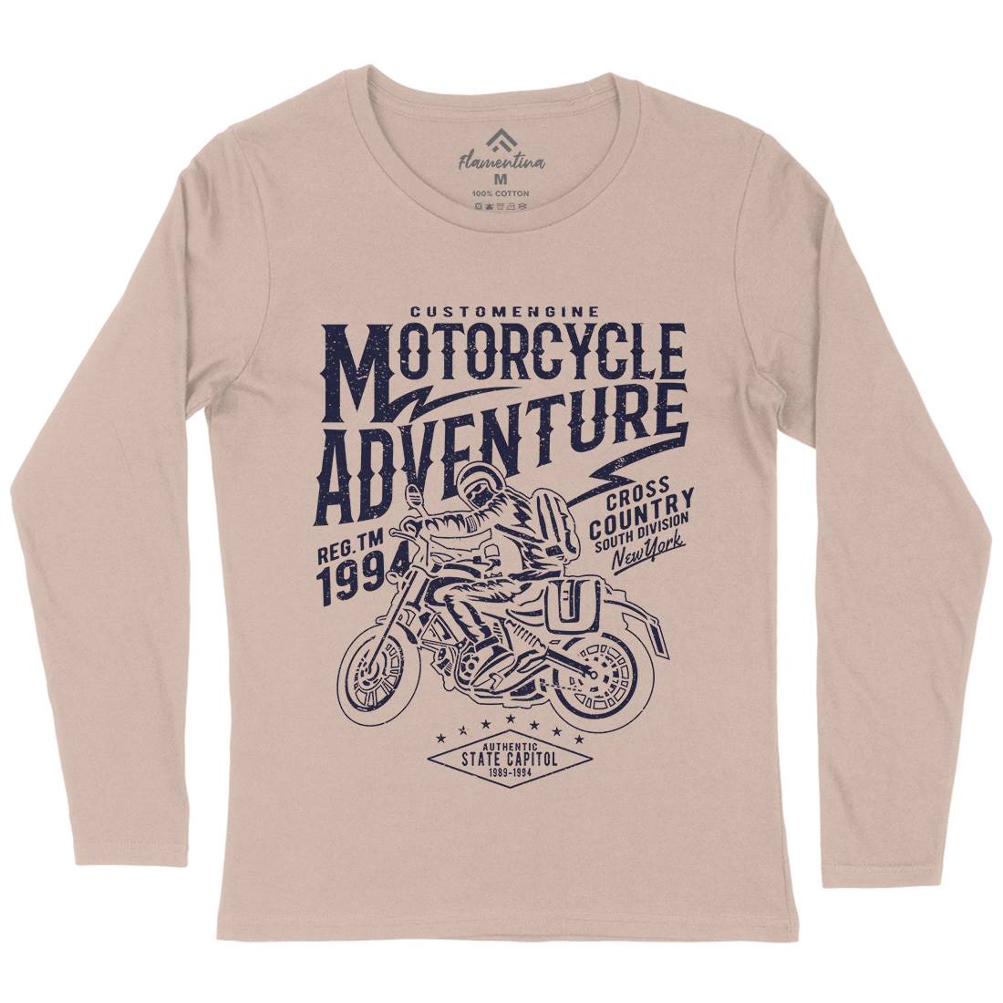 Adventure Womens Long Sleeve T-Shirt Motorcycles A092