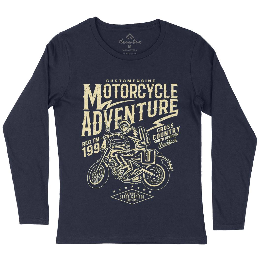 Adventure Womens Long Sleeve T-Shirt Motorcycles A092
