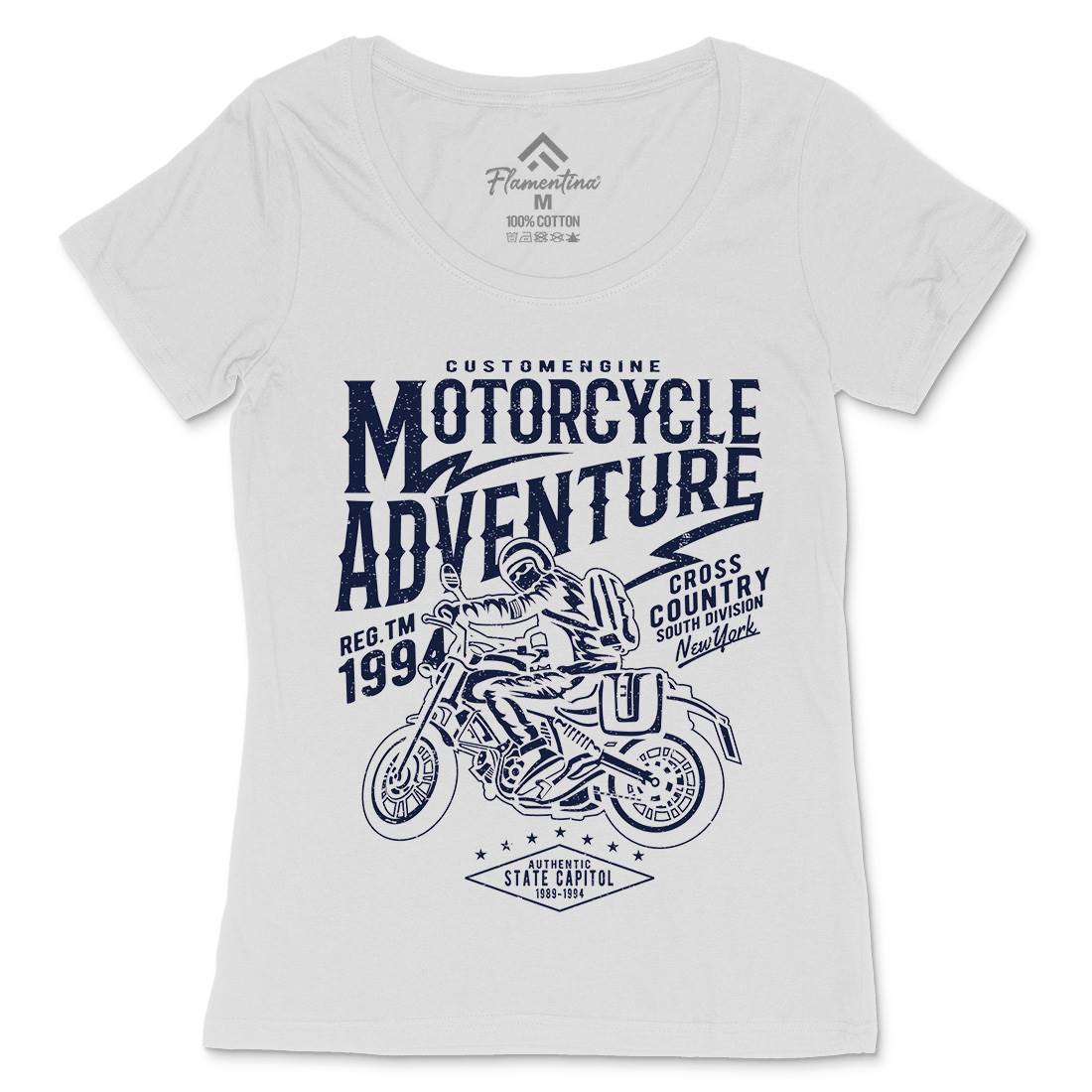 Adventure Womens Scoop Neck T-Shirt Motorcycles A092