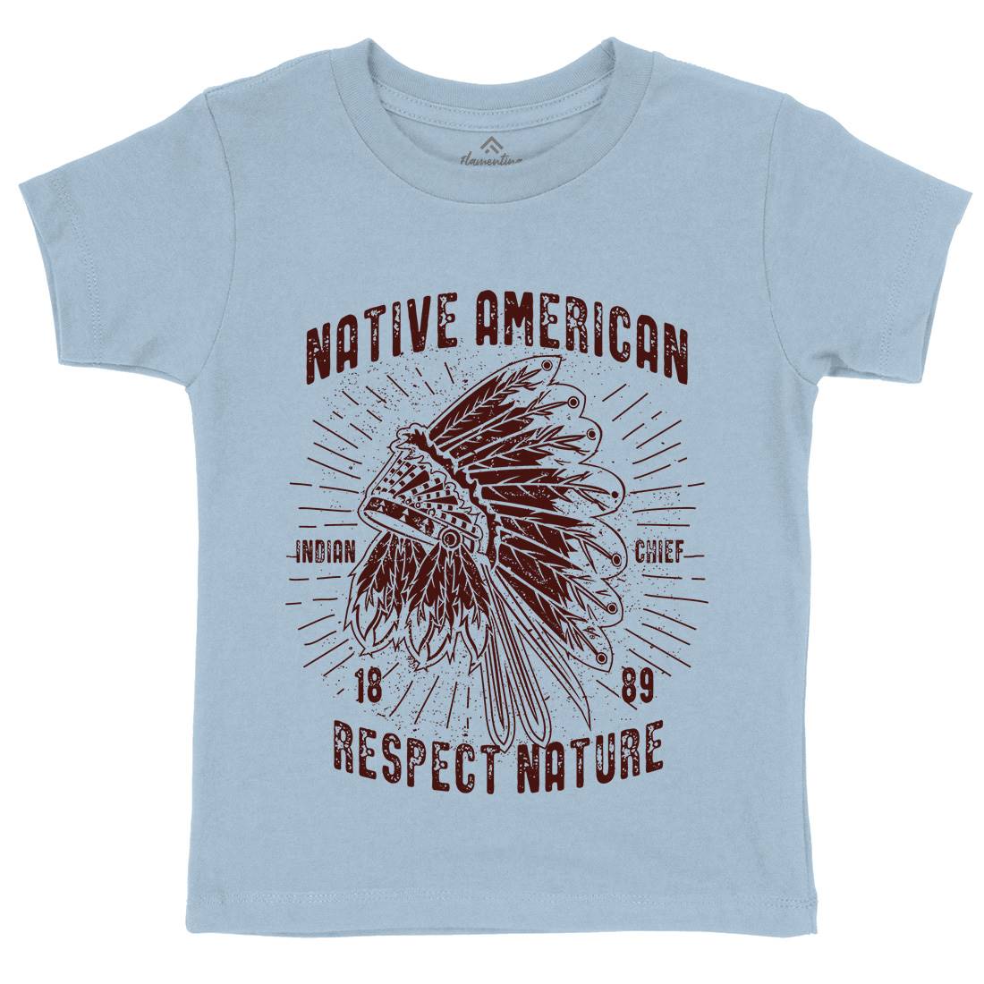 Native American Kids Crew Neck T-Shirt Motorcycles A093