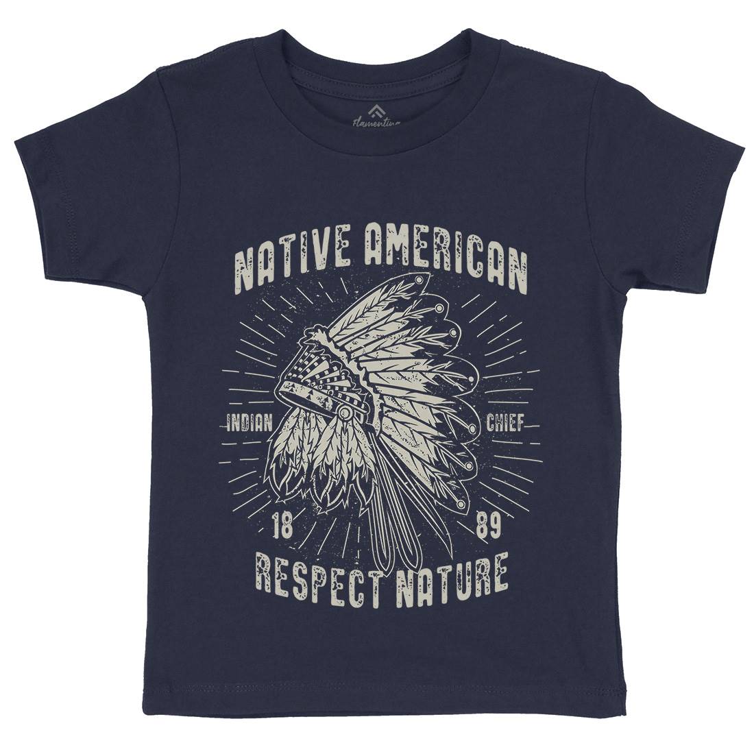 Native American Kids Organic Crew Neck T-Shirt Motorcycles A093
