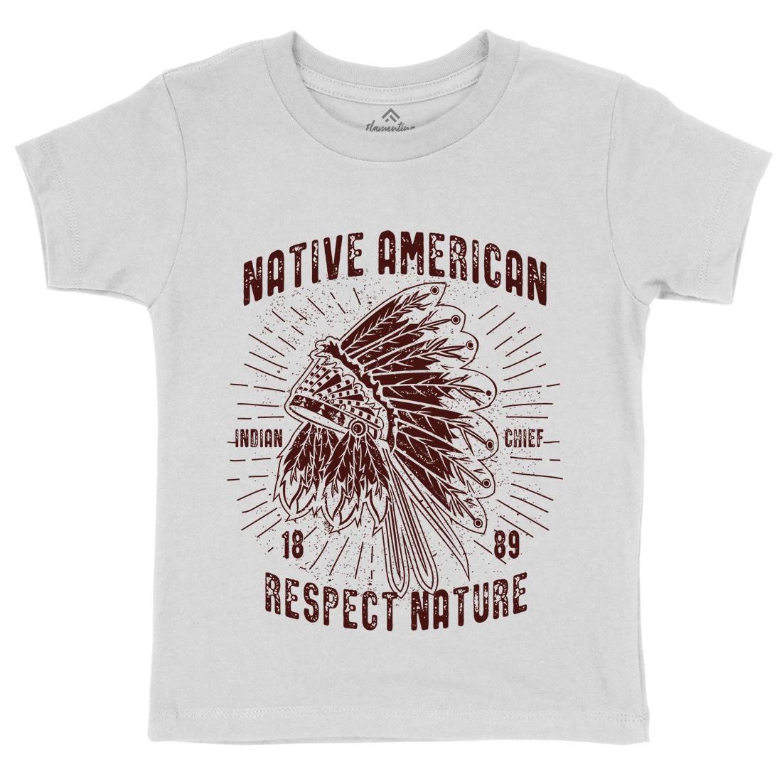 Native American Kids Organic Crew Neck T-Shirt Motorcycles A093