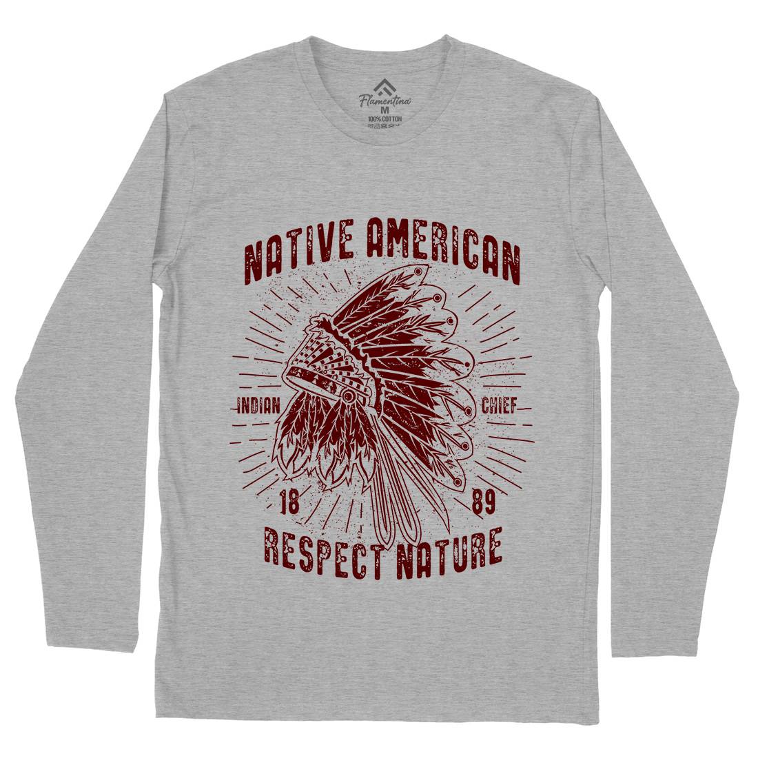 Native American Mens Long Sleeve T-Shirt Motorcycles A093