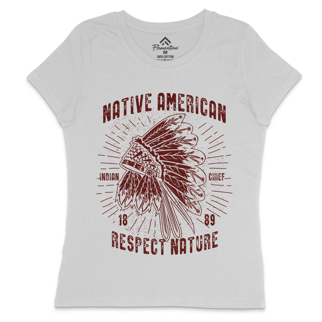 Native American Womens Crew Neck T-Shirt Motorcycles A093
