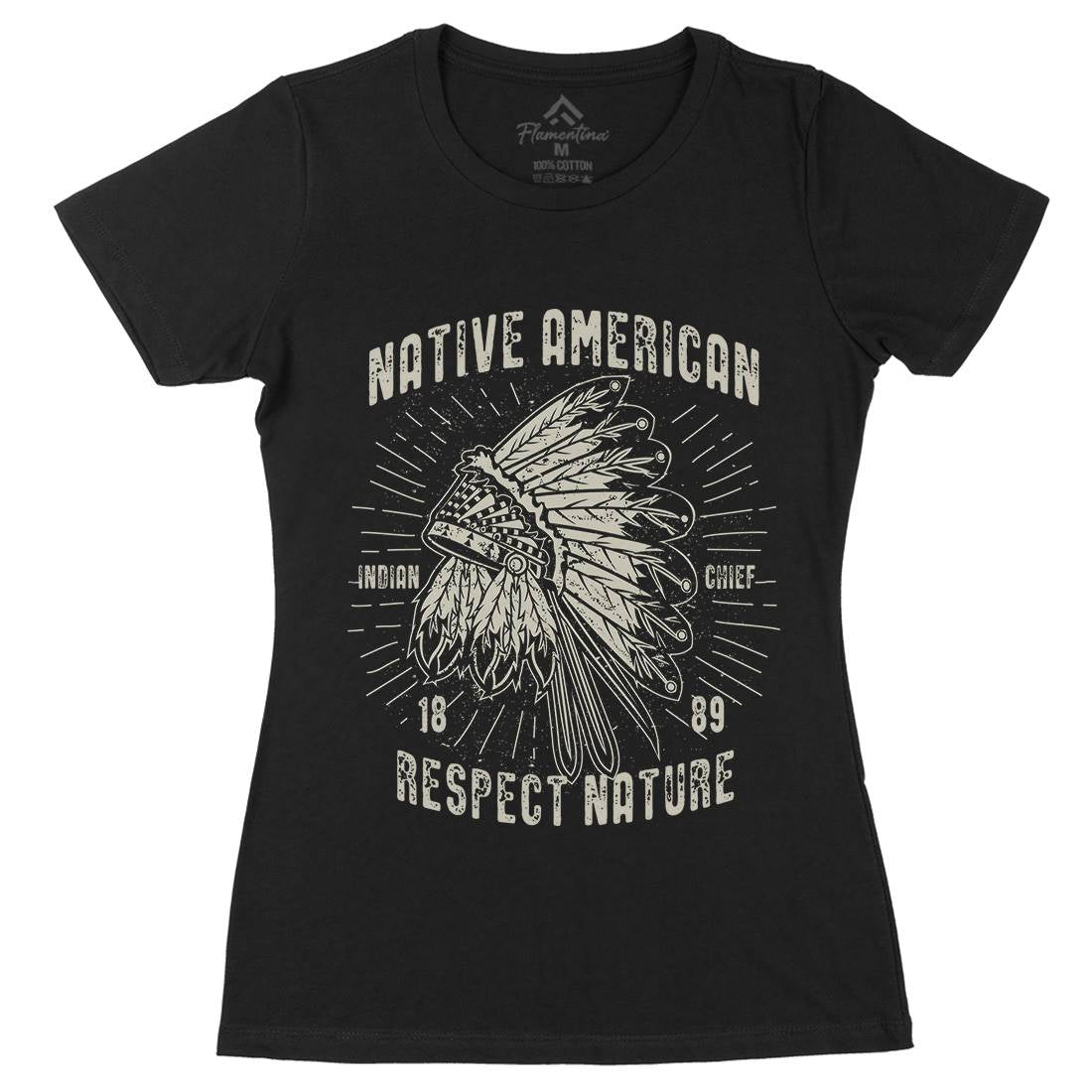 Native American Womens Organic Crew Neck T-Shirt Motorcycles A093