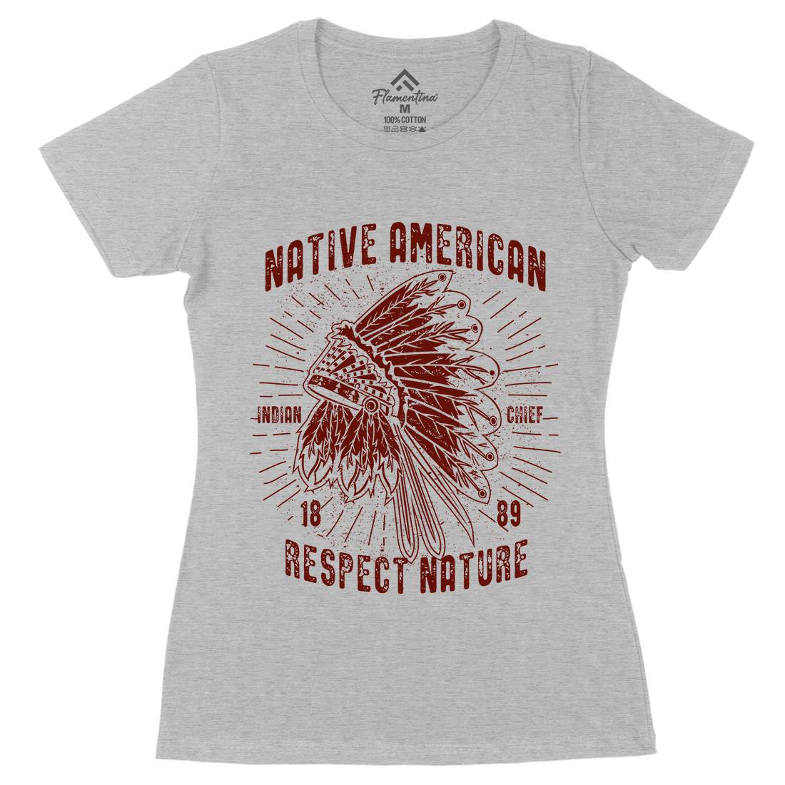 Native American Womens Organic Crew Neck T-Shirt Motorcycles A093