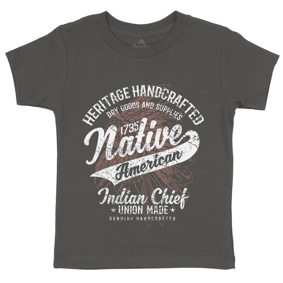 Native American Kids Organic Crew Neck T-Shirt Motorcycles A094