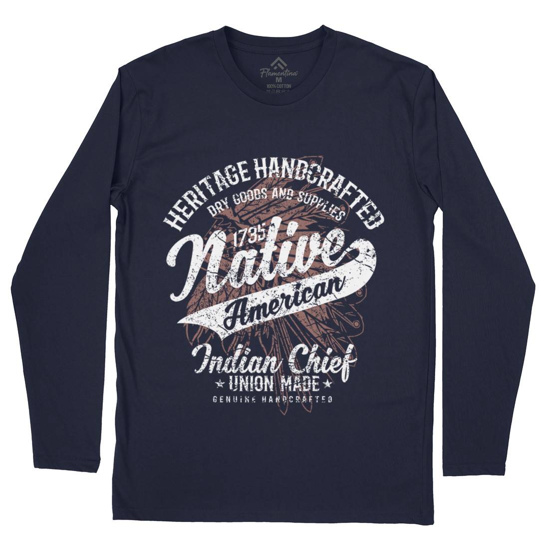 Native American Mens Long Sleeve T-Shirt Motorcycles A094