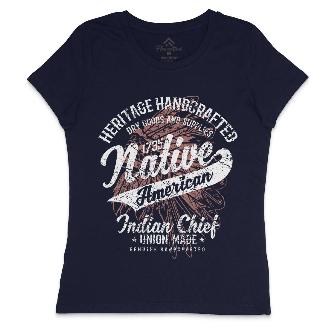 Native American Womens Crew Neck T-Shirt Motorcycles A094