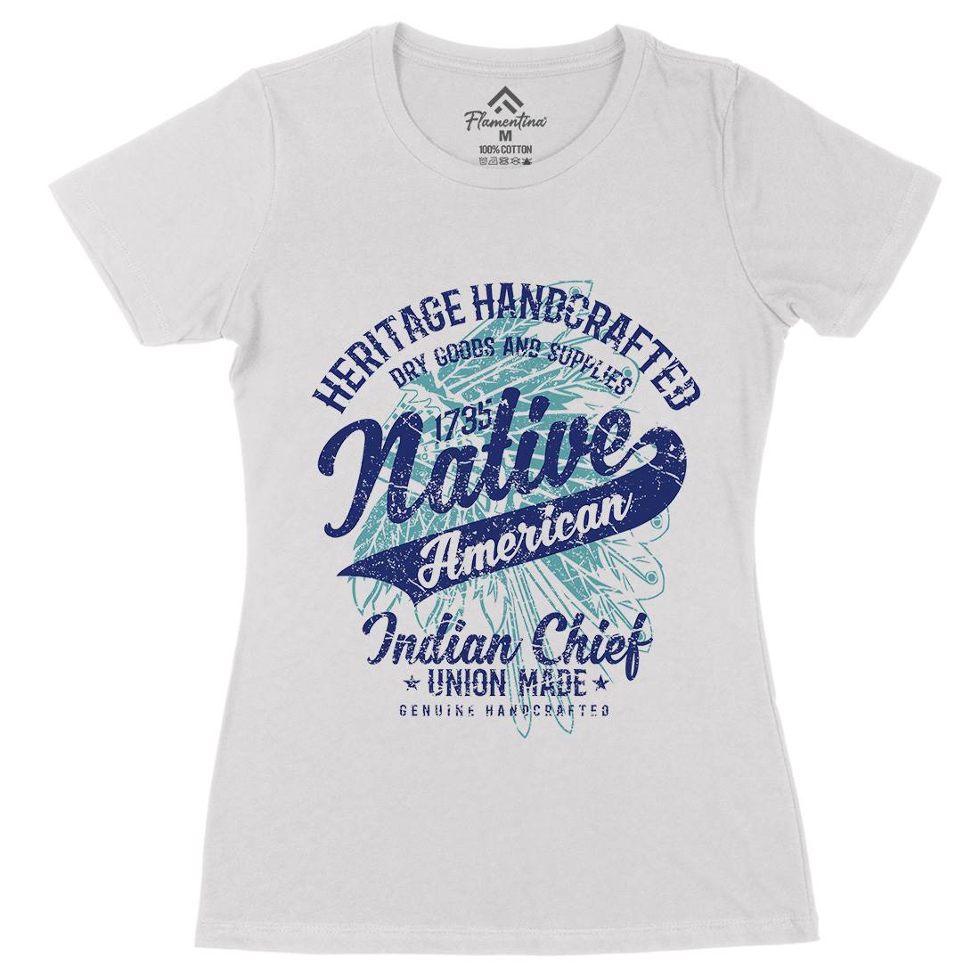 Native American Womens Organic Crew Neck T-Shirt Motorcycles A094