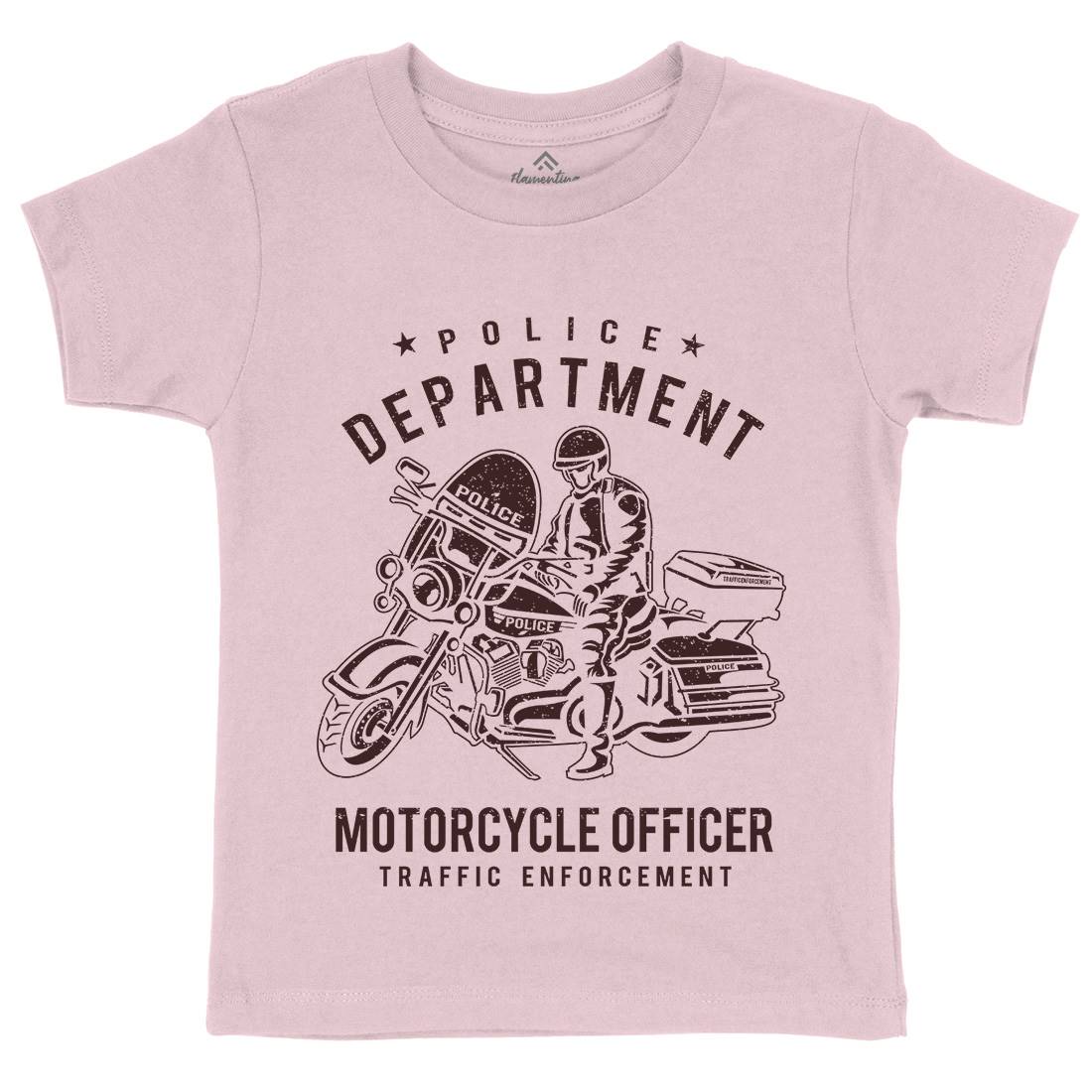 Police Kids Crew Neck T-Shirt Motorcycles A095