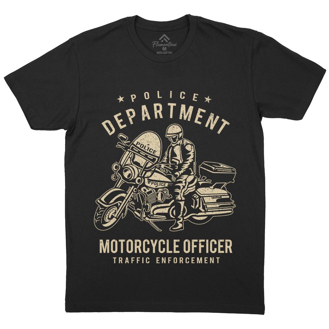 Police Mens Crew Neck T-Shirt Motorcycles A095
