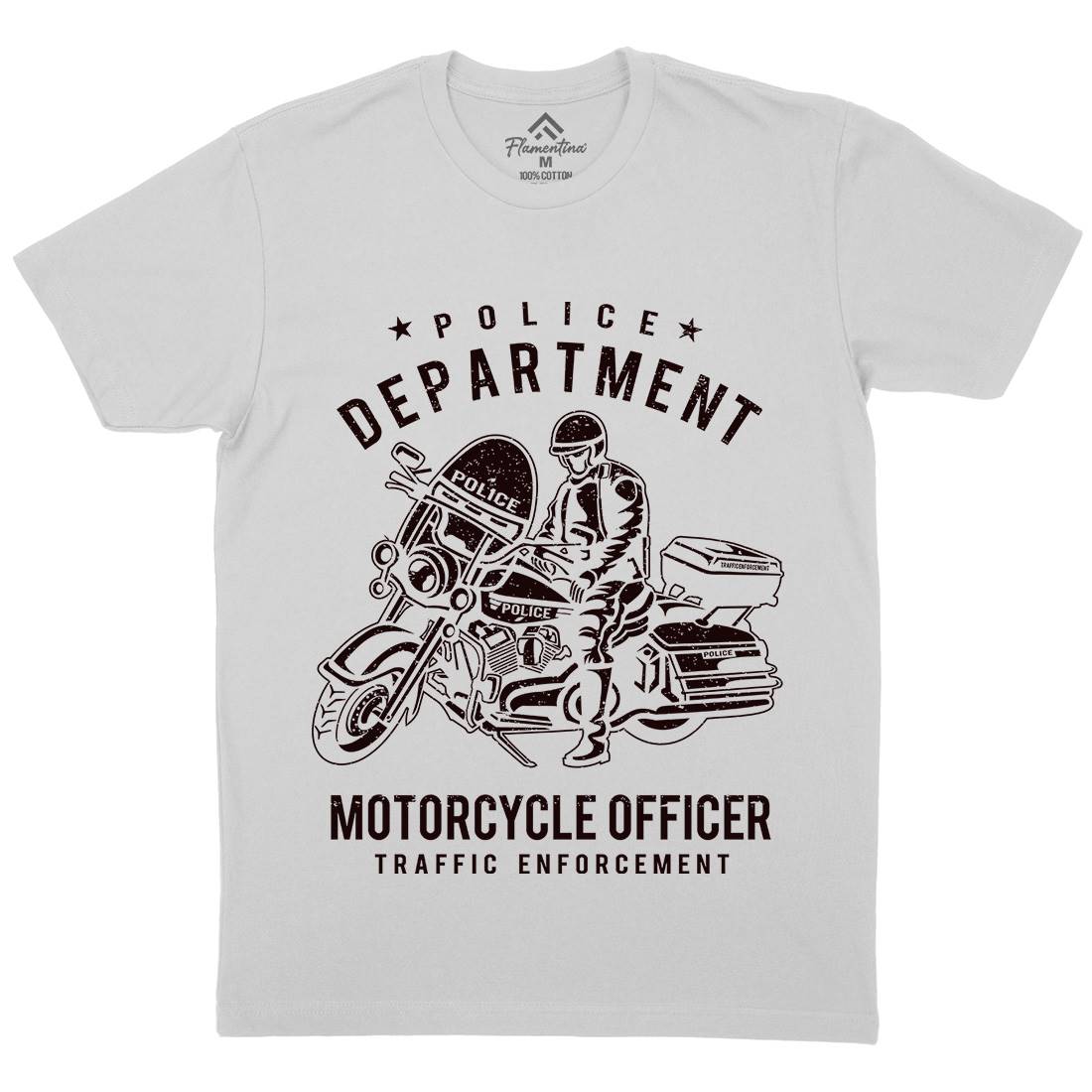 Police Mens Crew Neck T-Shirt Motorcycles A095