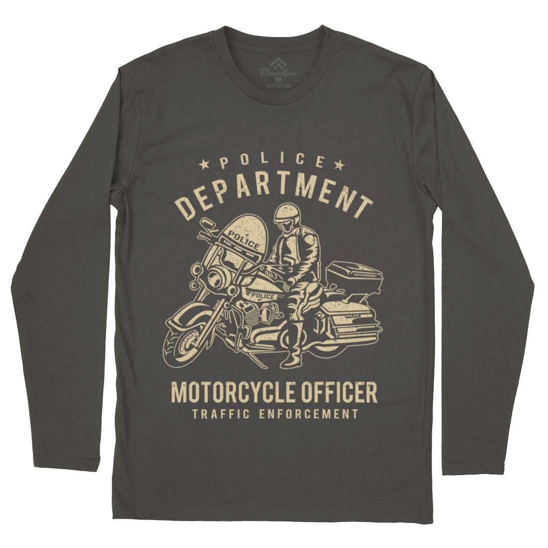 Police Mens Long Sleeve T-Shirt Motorcycles A095