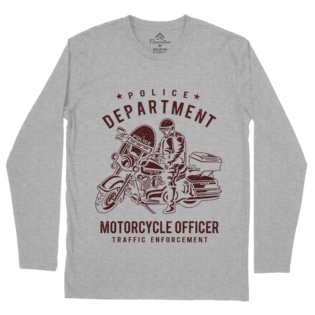 Police Mens Long Sleeve T-Shirt Motorcycles A095