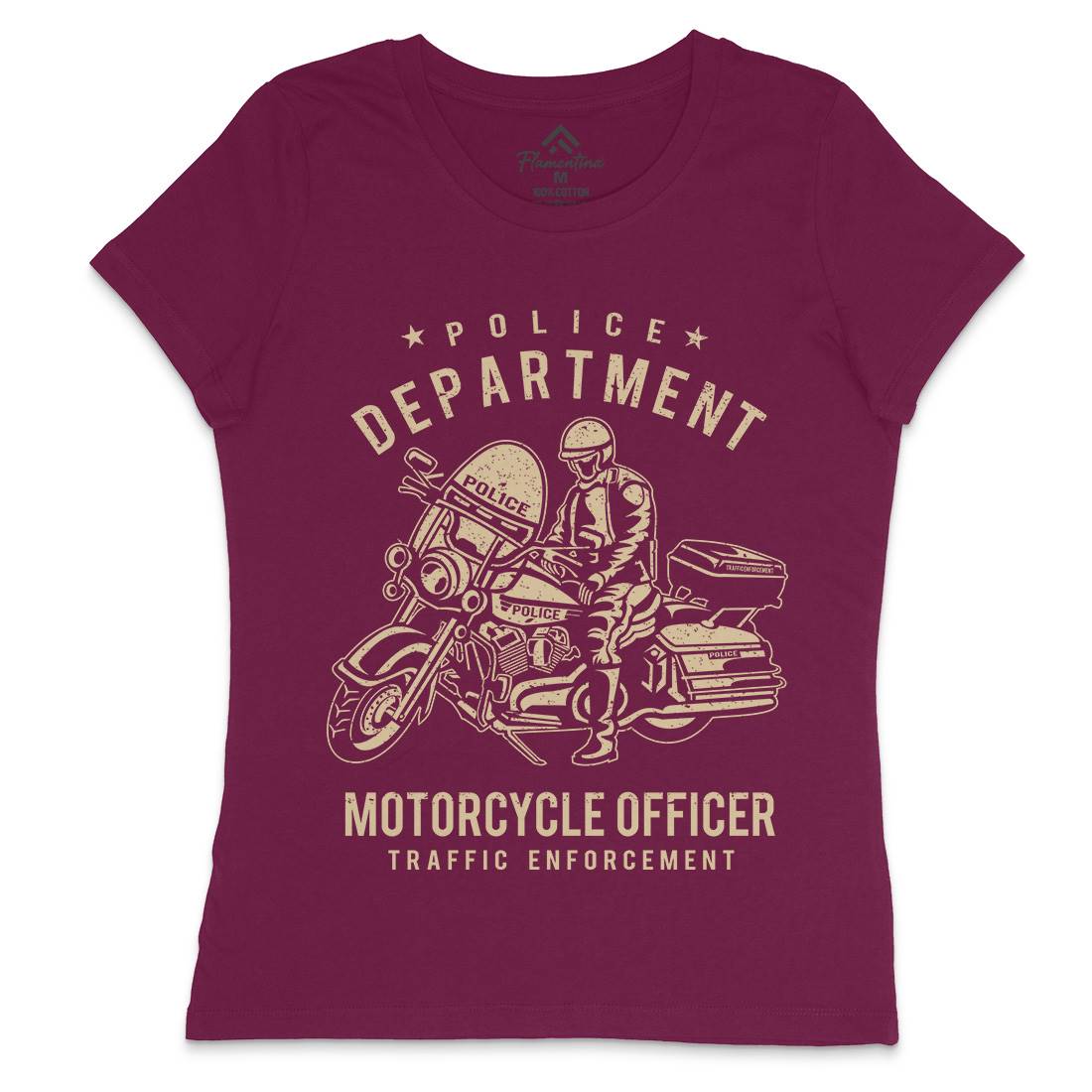 Police Womens Crew Neck T-Shirt Motorcycles A095