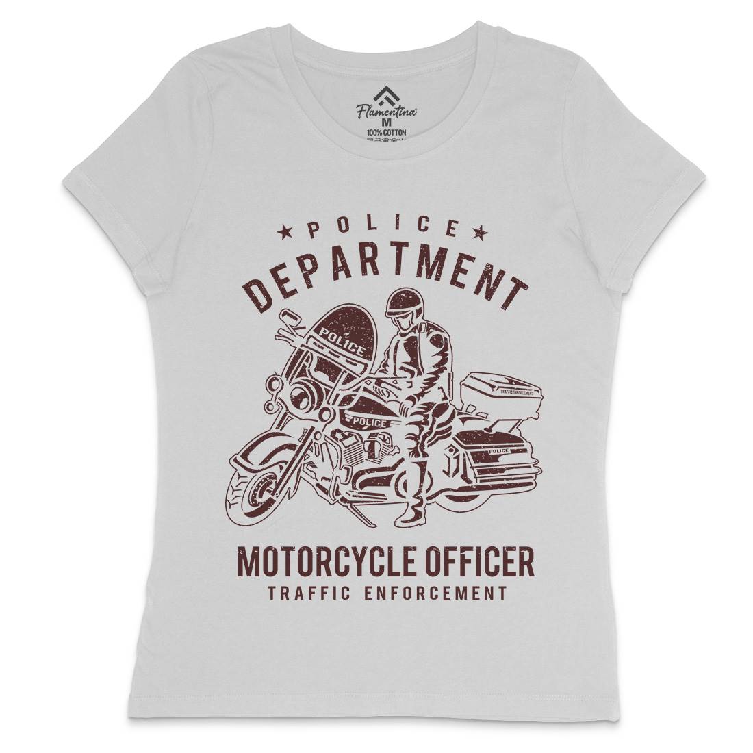 Police Womens Crew Neck T-Shirt Motorcycles A095