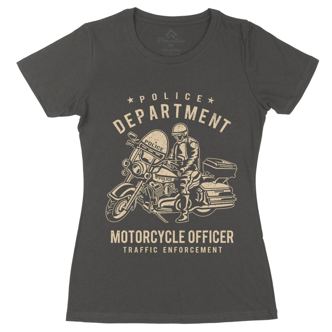 Police Womens Organic Crew Neck T-Shirt Motorcycles A095