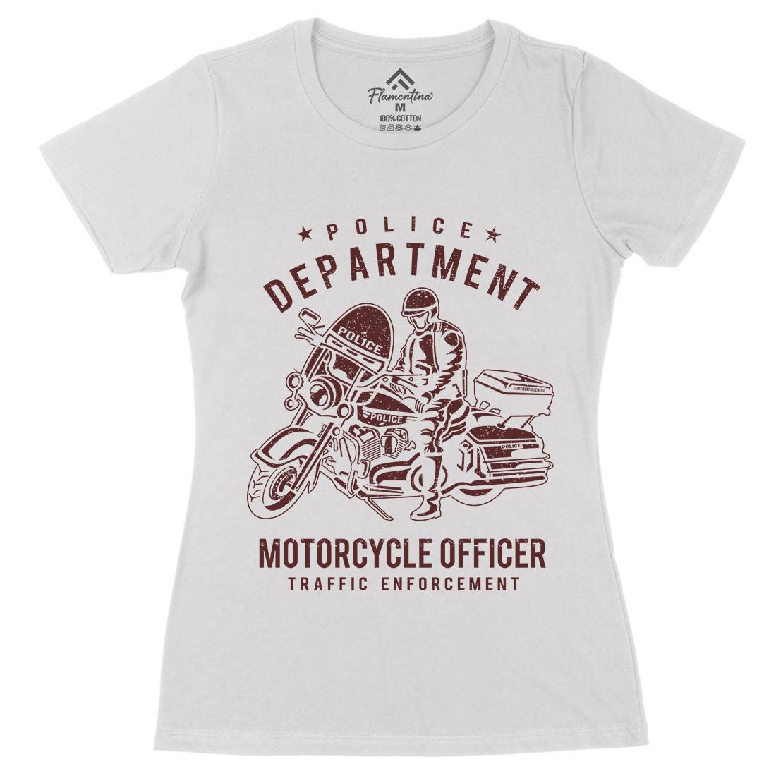 Police Womens Organic Crew Neck T-Shirt Motorcycles A095