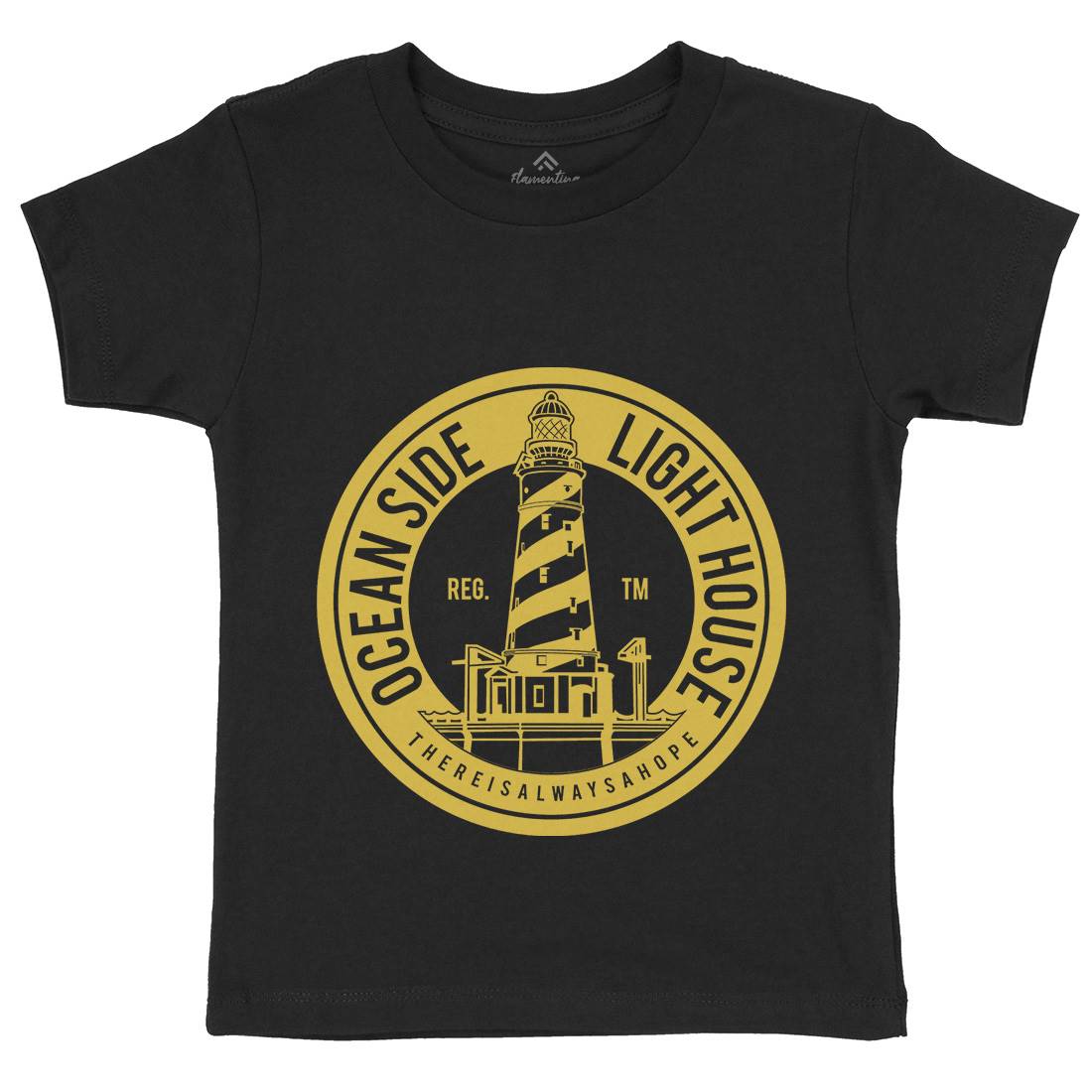 Ocean Side Kids Crew Neck T-Shirt Navy A096