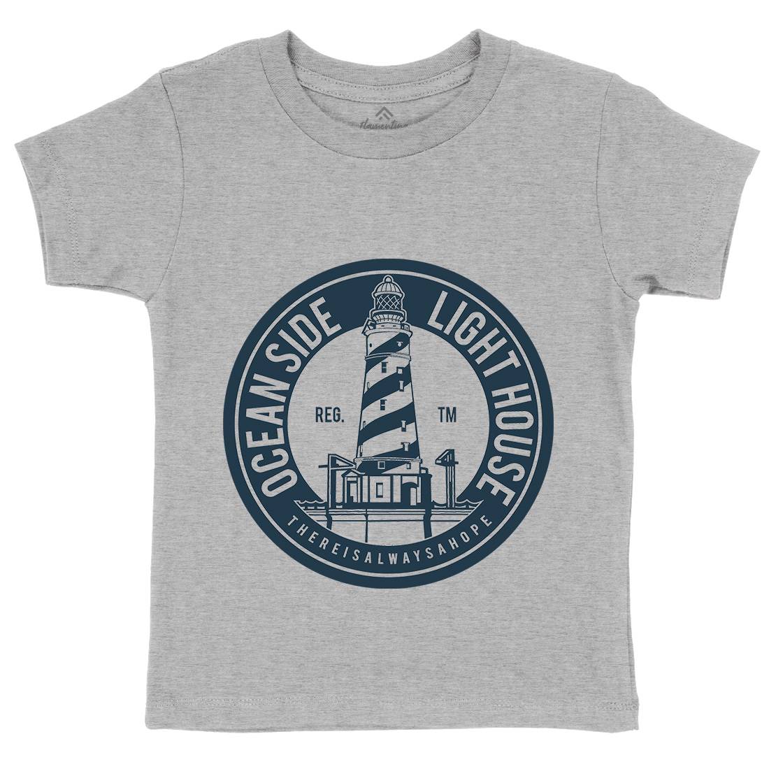 Ocean Side Kids Organic Crew Neck T-Shirt Navy A096