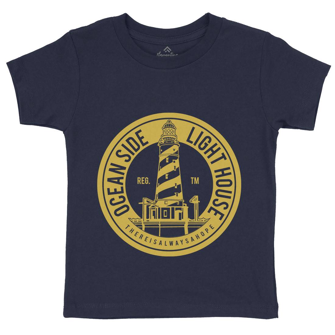 Ocean Side Kids Organic Crew Neck T-Shirt Navy A096