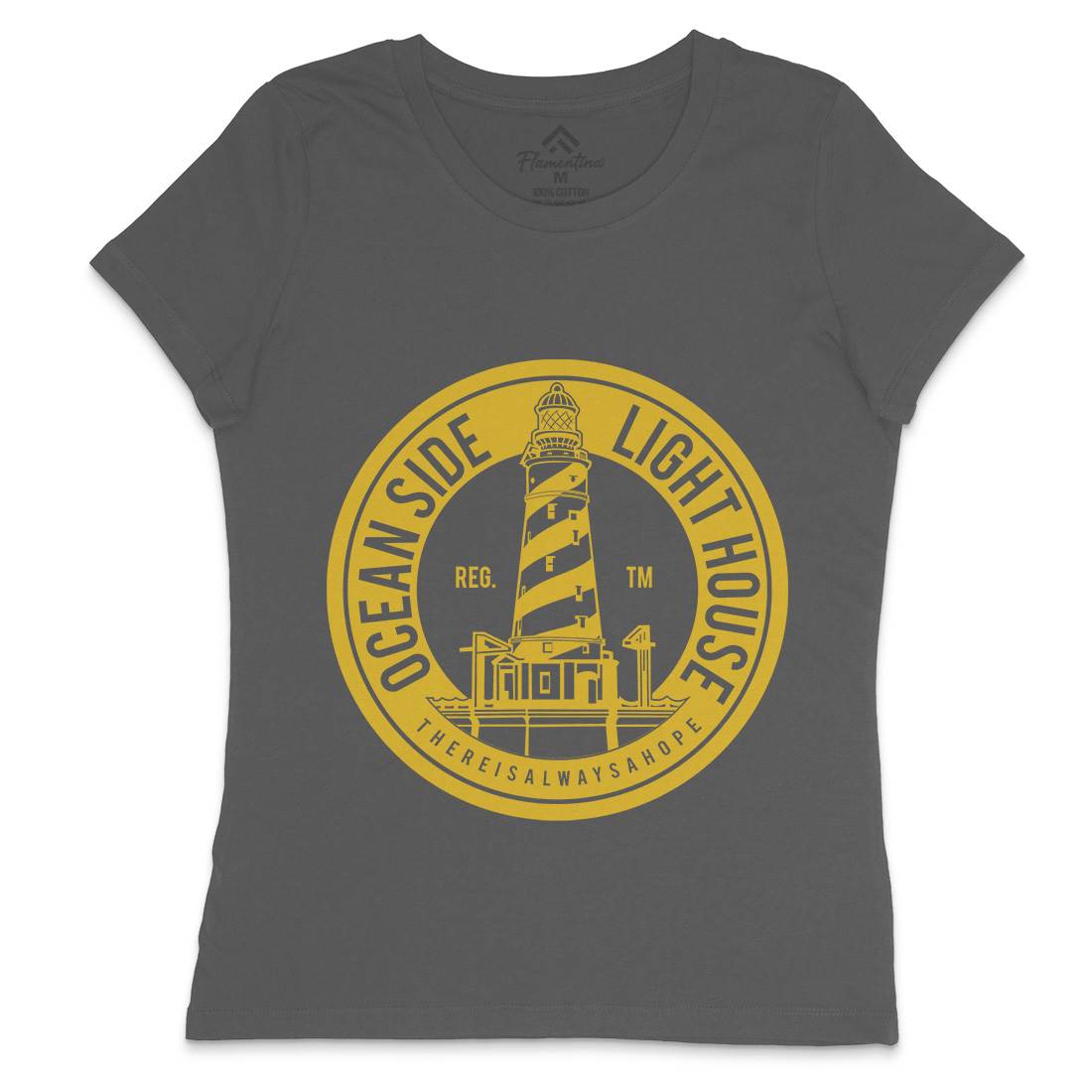 Ocean Side Womens Crew Neck T-Shirt Navy A096