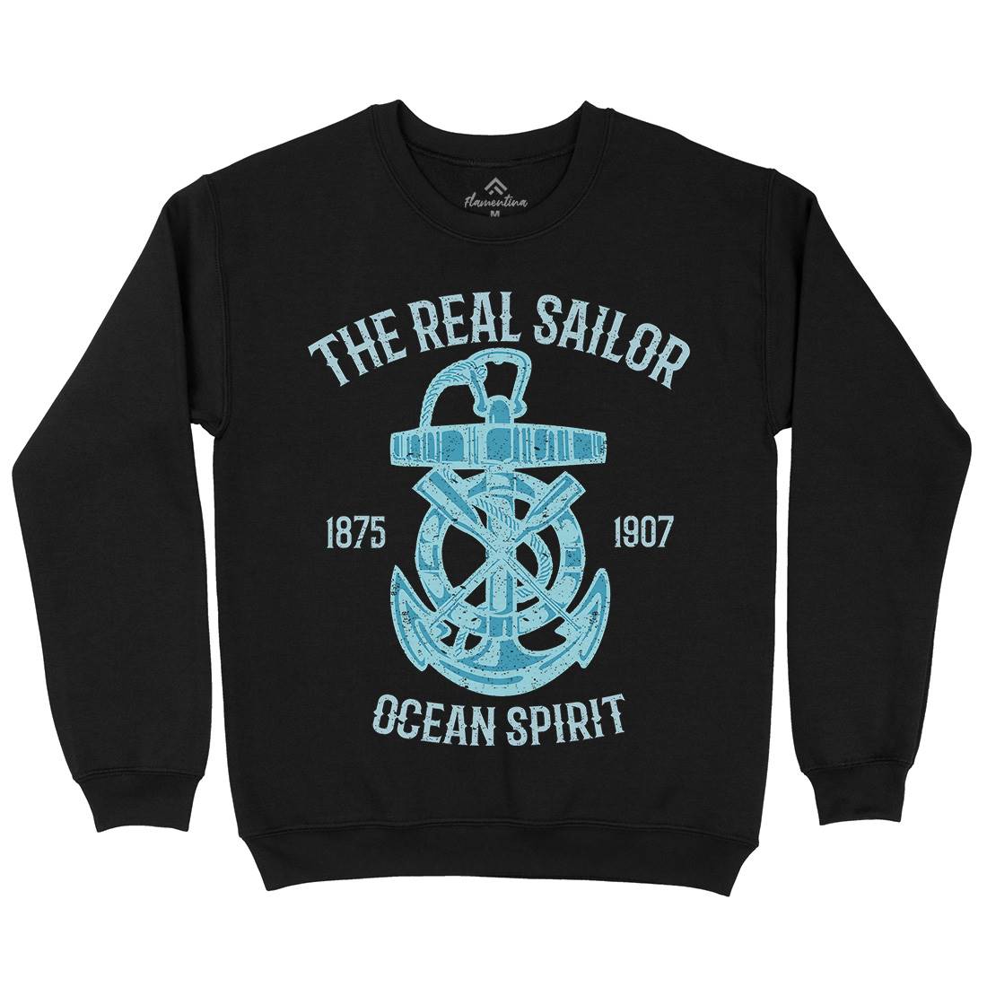 Ocean Spirit Kids Crew Neck Sweatshirt Navy A097