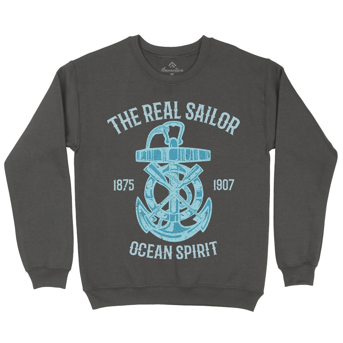 Ocean Spirit Mens Crew Neck Sweatshirt Navy A097