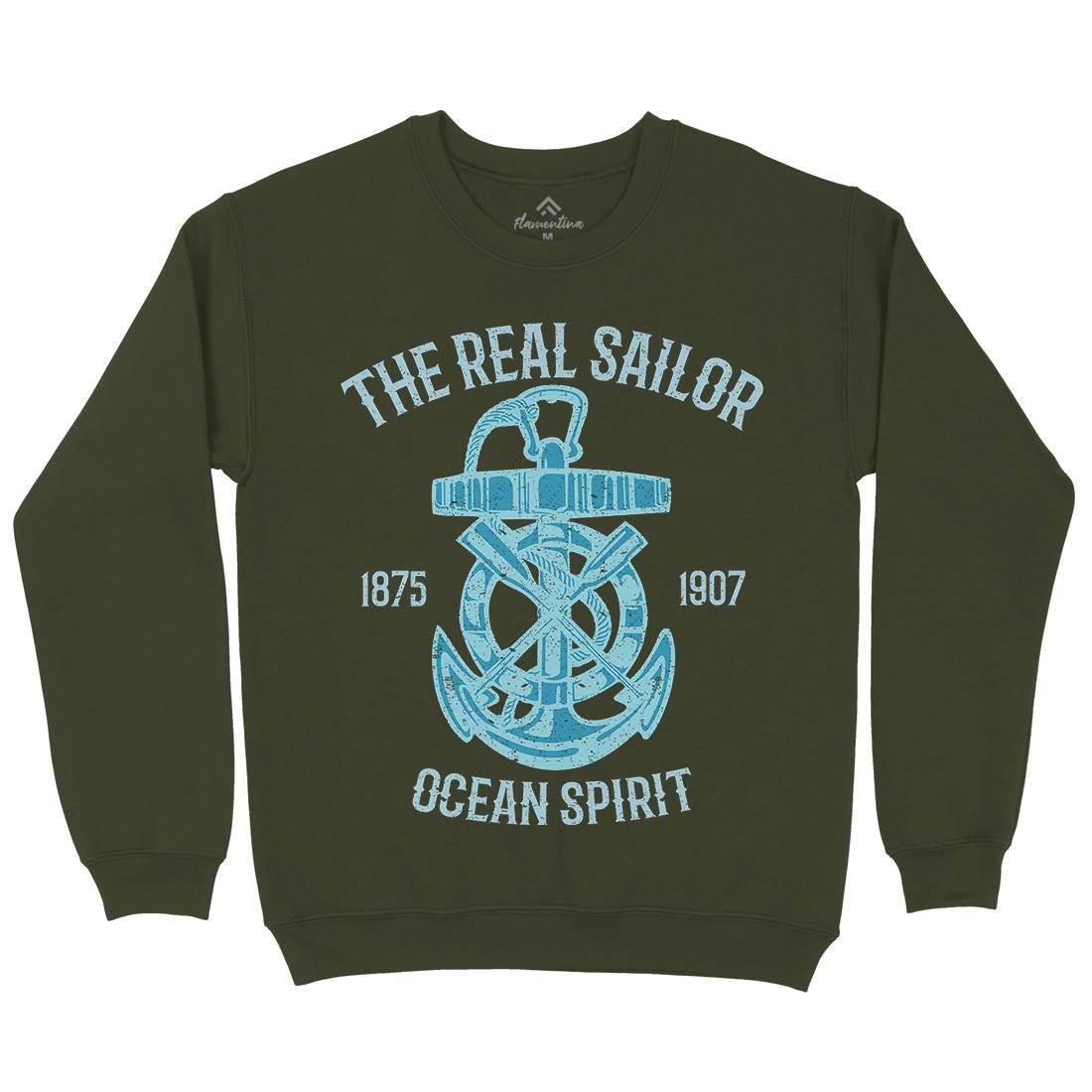 Ocean Spirit Mens Crew Neck Sweatshirt Navy A097