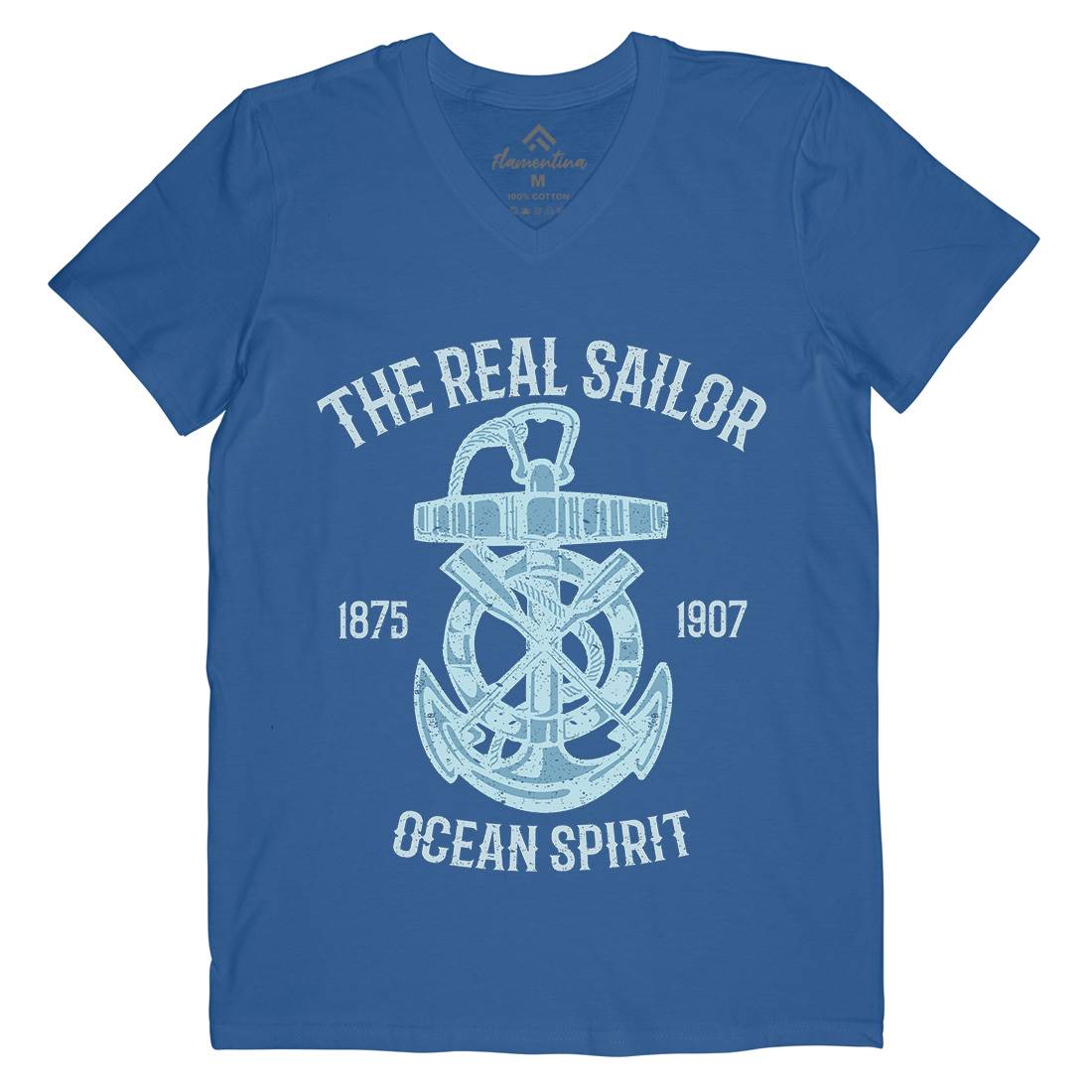 Ocean Spirit Mens V-Neck T-Shirt Navy A097