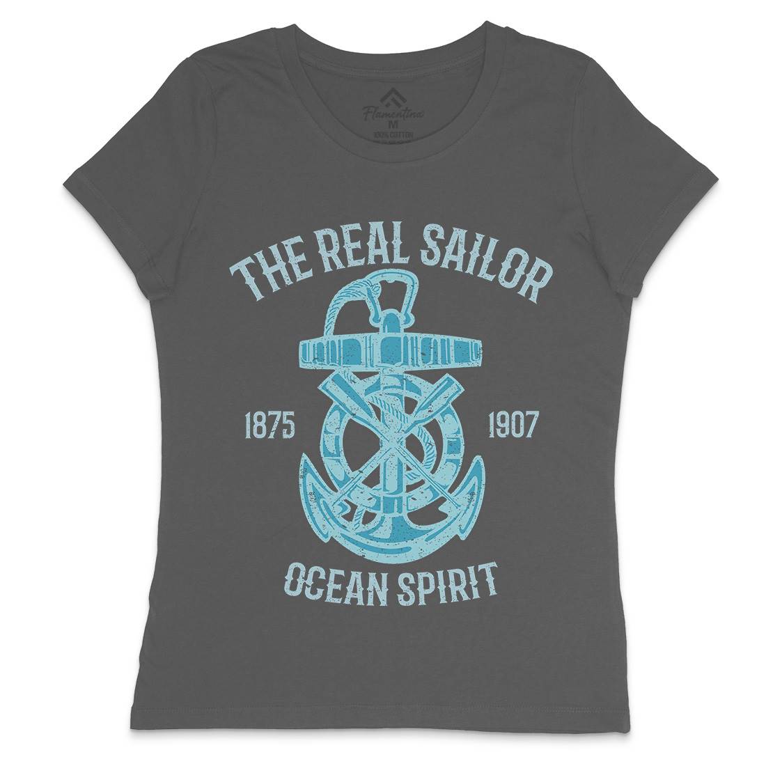 Ocean Spirit Womens Crew Neck T-Shirt Navy A097