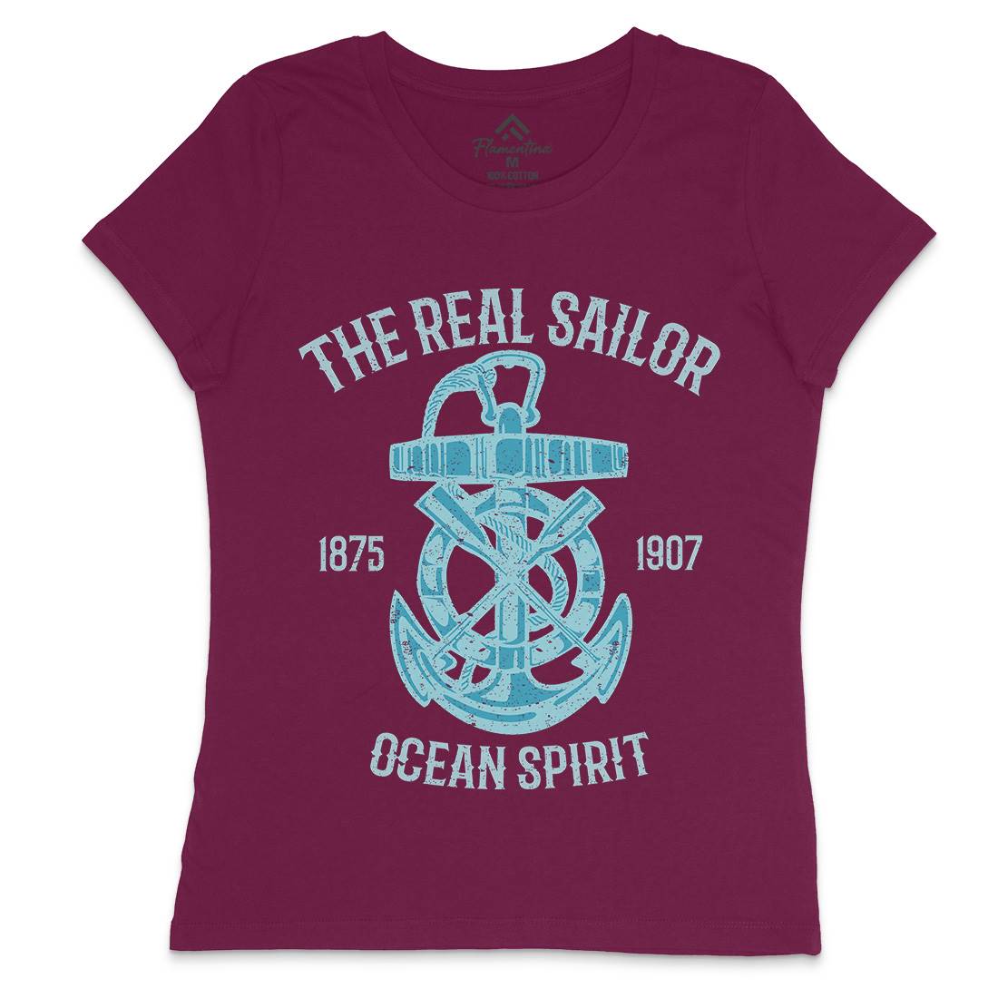 Ocean Spirit Womens Crew Neck T-Shirt Navy A097