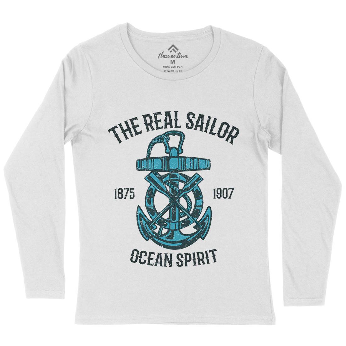 Ocean Spirit Womens Long Sleeve T-Shirt Navy A097