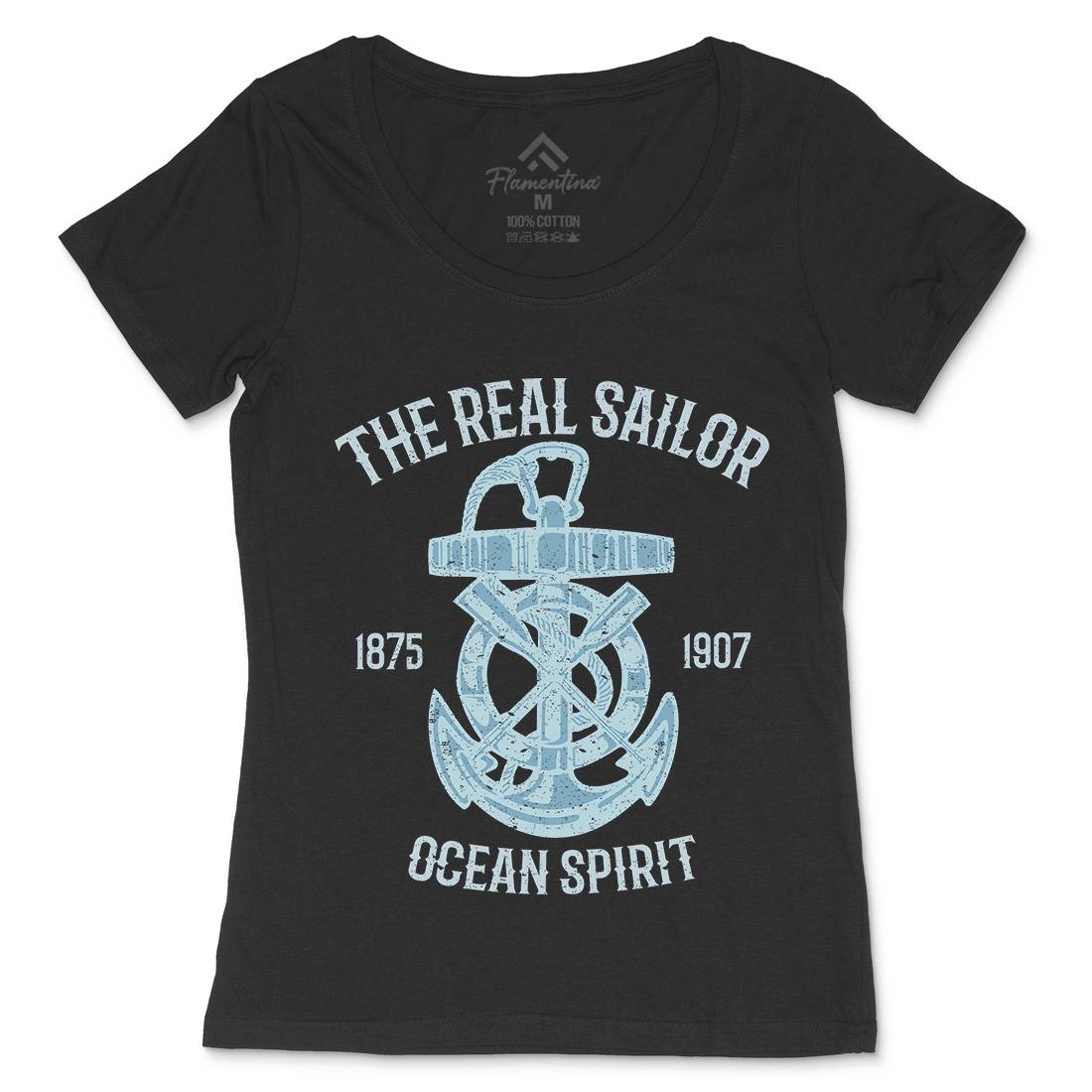 Ocean Spirit Womens Scoop Neck T-Shirt Navy A097