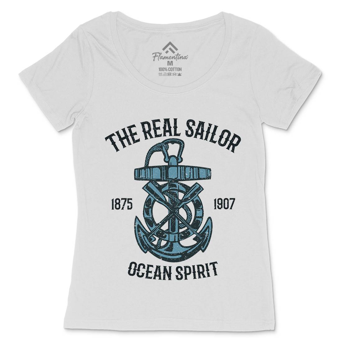 Ocean Spirit Womens Scoop Neck T-Shirt Navy A097