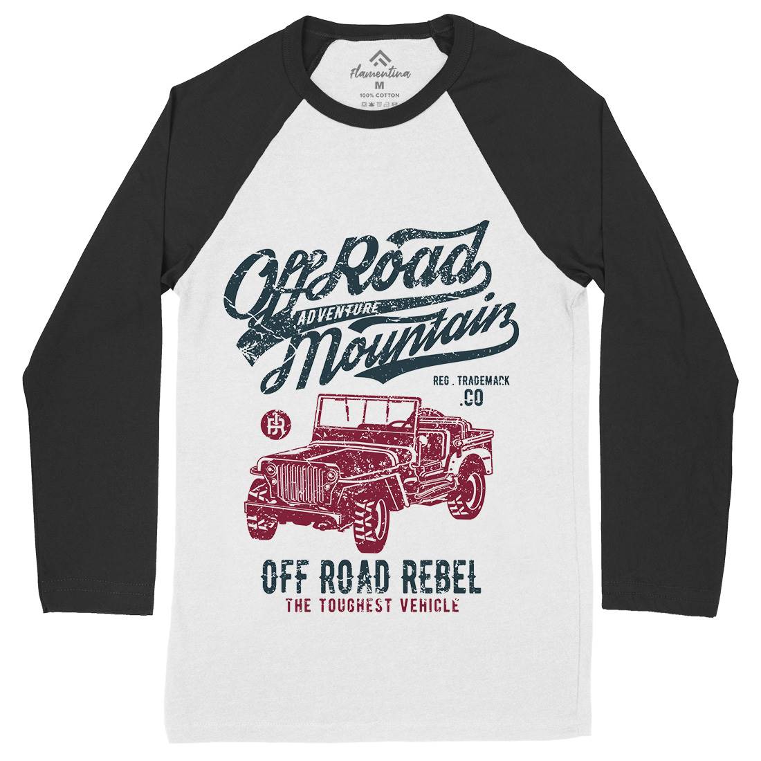 Off Road  Mens Long Sleeve Baseball T-Shirt Vehicles A098