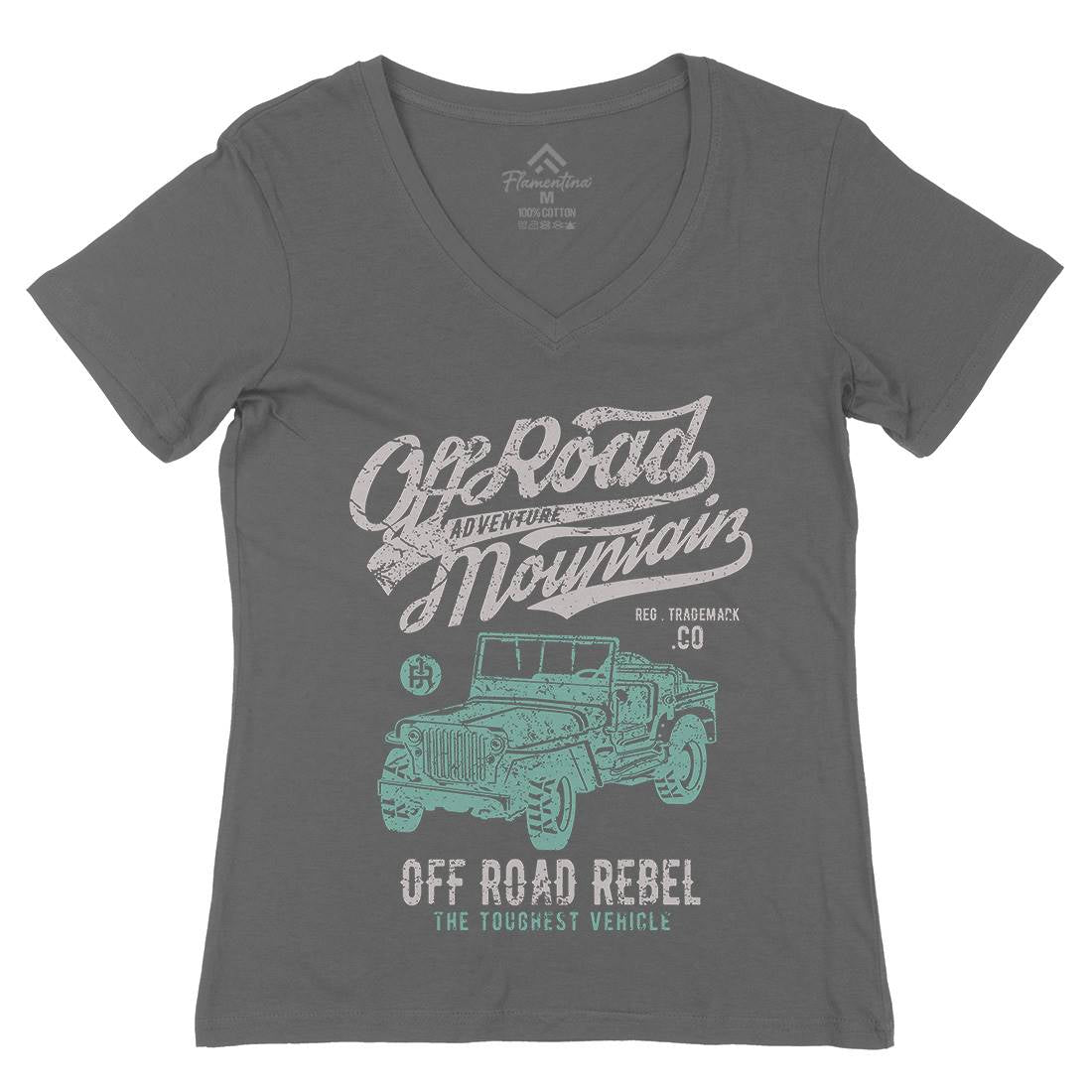 Off Road  Womens Organic V-Neck T-Shirt Vehicles A098