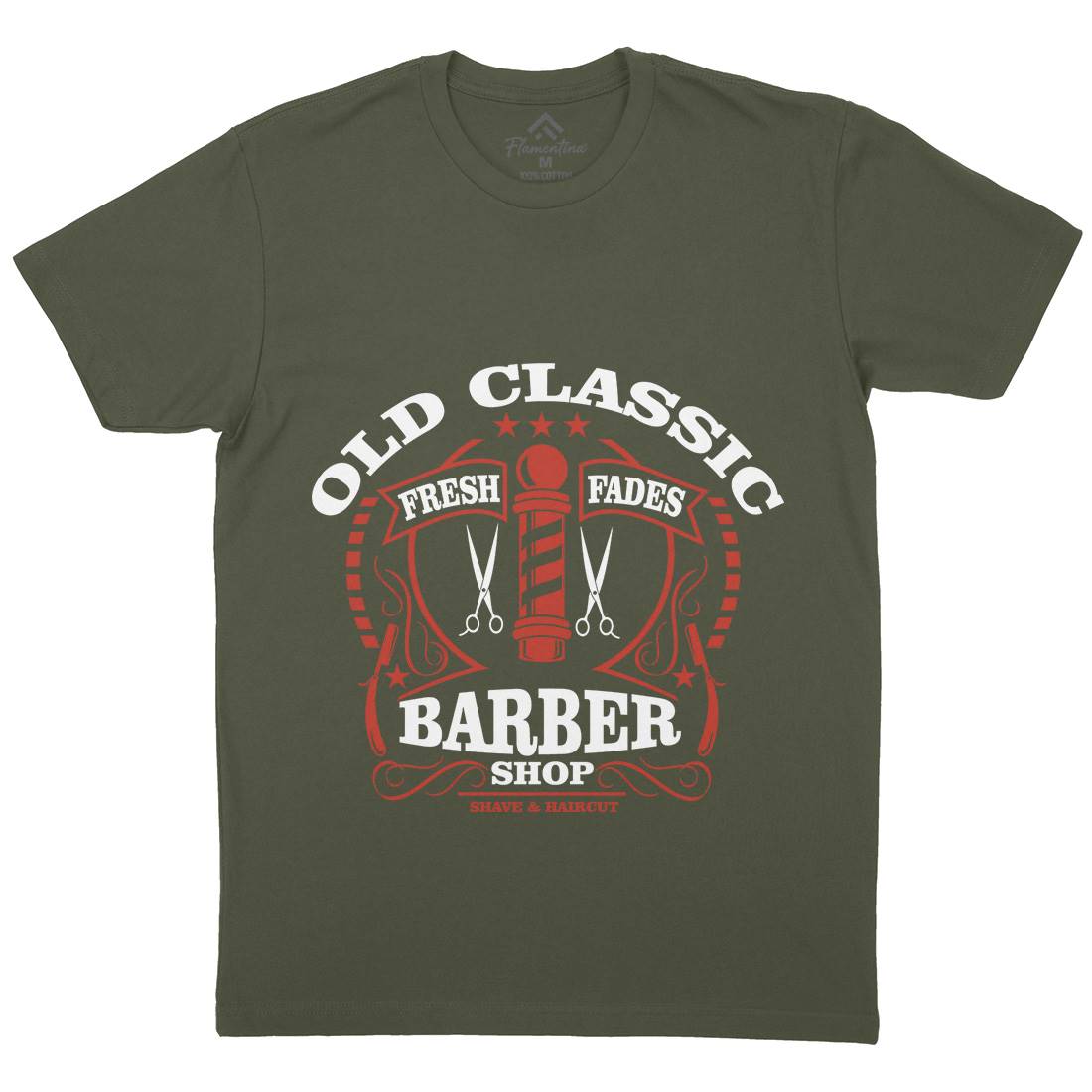 Old Classic Mens Crew Neck T-Shirt Barber A099