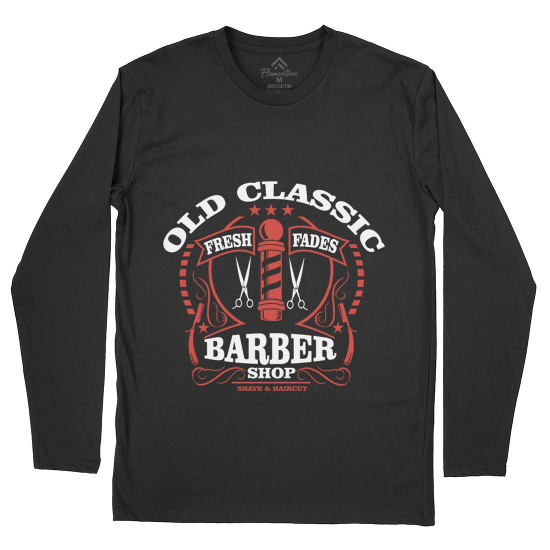 Old Classic Mens Long Sleeve T-Shirt Barber A099