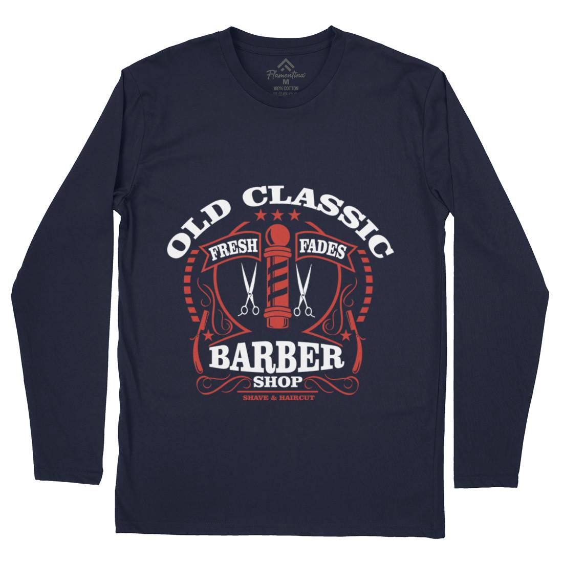 Old Classic Mens Long Sleeve T-Shirt Barber A099