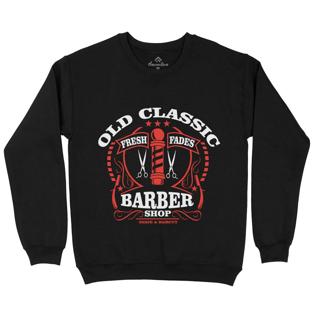 Old Classic Mens Crew Neck Sweatshirt Barber A099