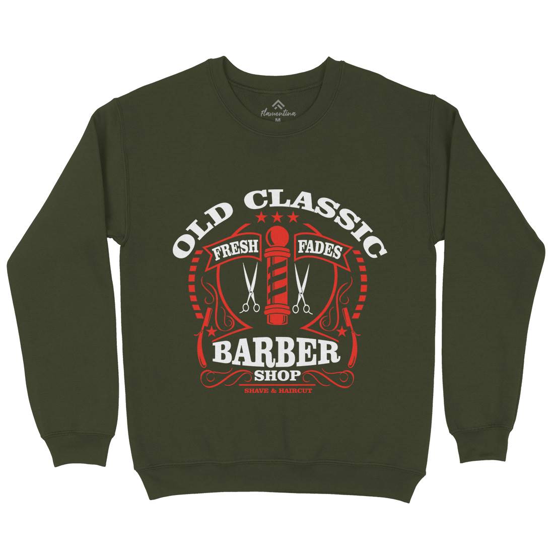Old Classic Mens Crew Neck Sweatshirt Barber A099