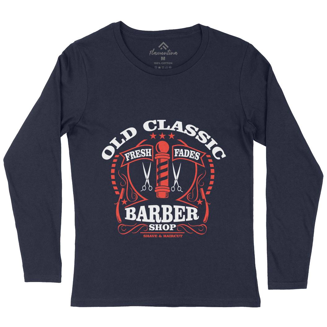 Old Classic Womens Long Sleeve T-Shirt Barber A099